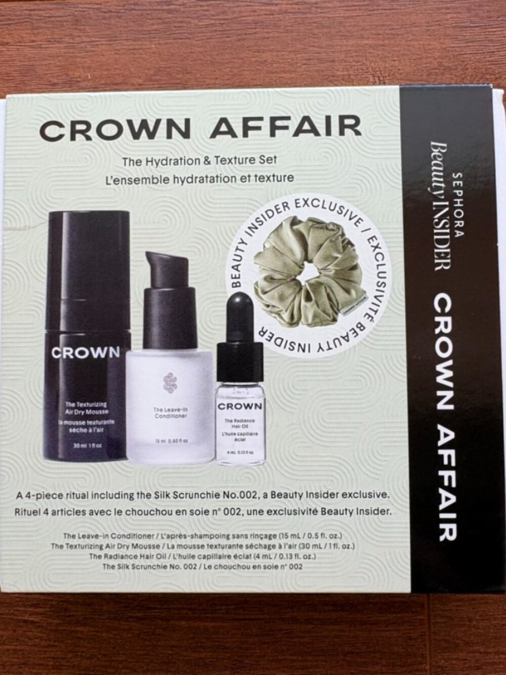 Crown Affair Sephora BI - Hydration & Texture Set with Silk Scrunchie $53 value